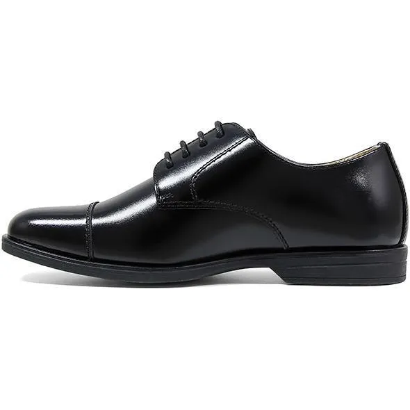 Florsheim Kids Boy's Reveal Cap Toe Oxford Jr. Black Leather (Sizes 3.5-7)