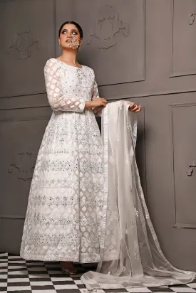 Fully Self Embroidered Jacquard Long Maxi | Nikhaar | M202018