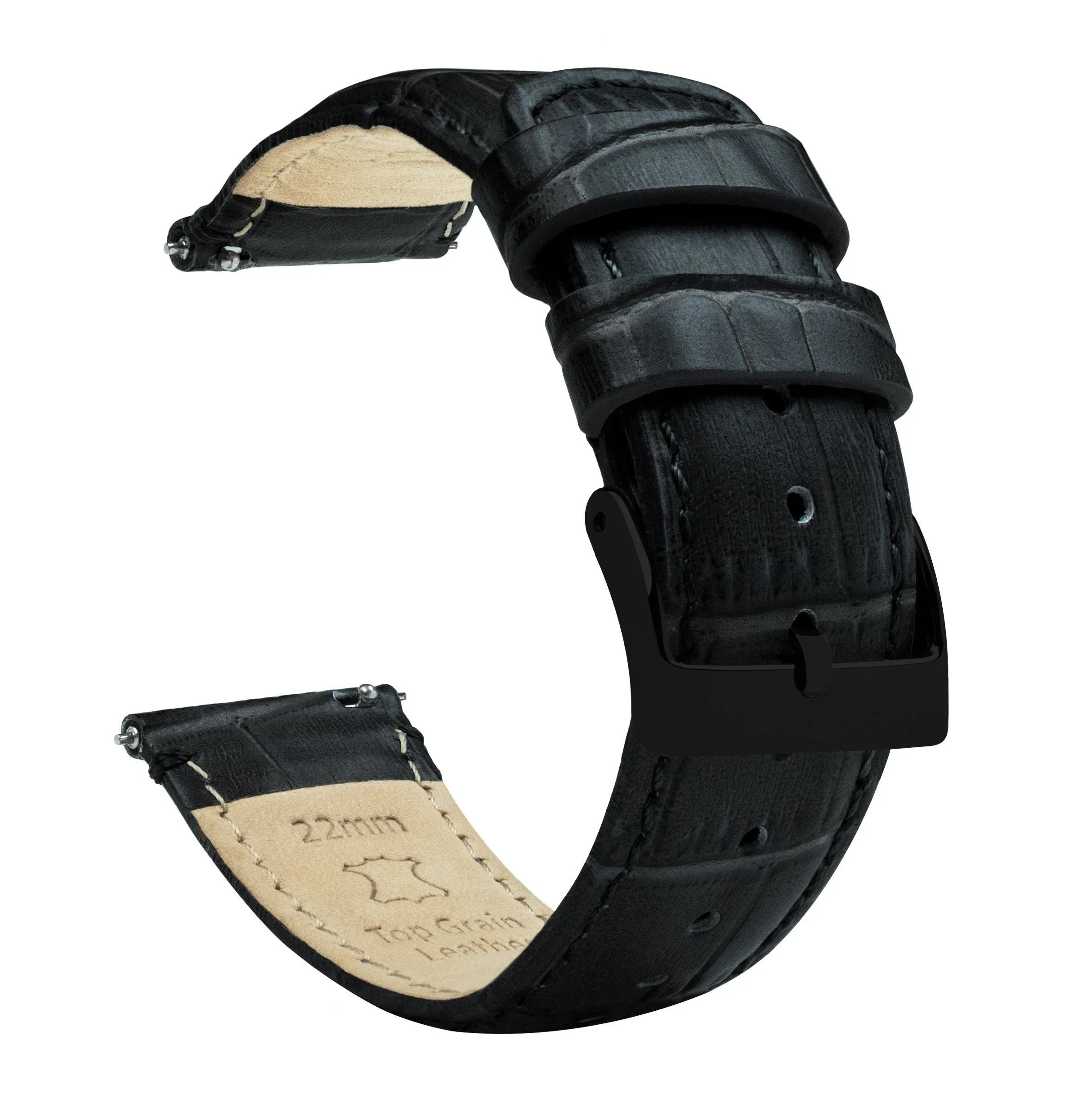 Gear S2 Classic Black Alligator Grain Leather Watch Band