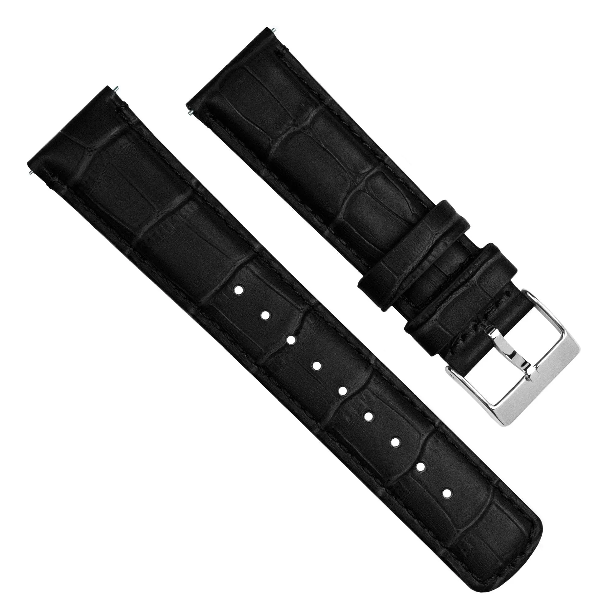 Gear S2 Classic Black Alligator Grain Leather Watch Band