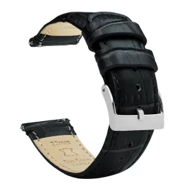 Gear S2 Classic Black Alligator Grain Leather Watch Band