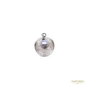 Glitter Effect Circle Pendant with Pearl A417 - Gafforelli Srl