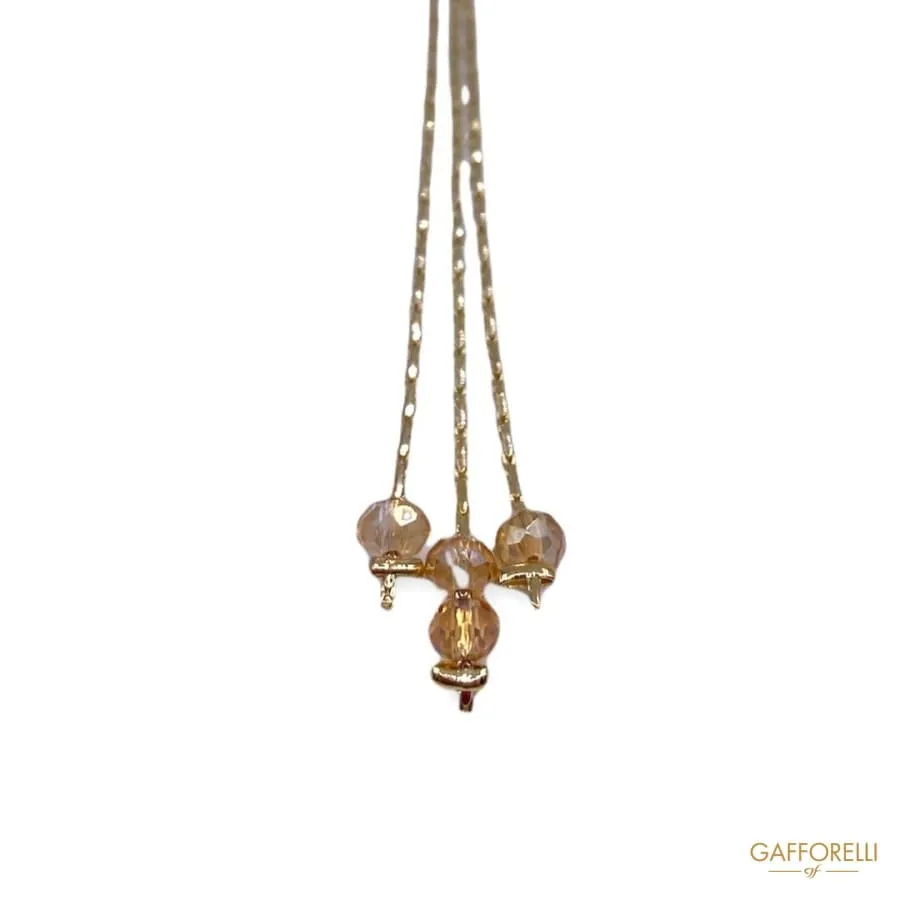 Golden Tassel with Chain and Beads A444 - Gafforelli Srl