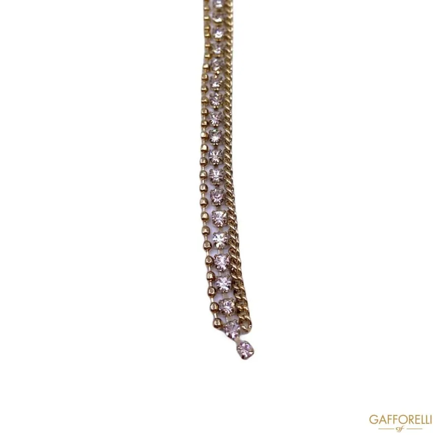 Golden Tassel with Chain and Strass A442 - Gafforelli Srl