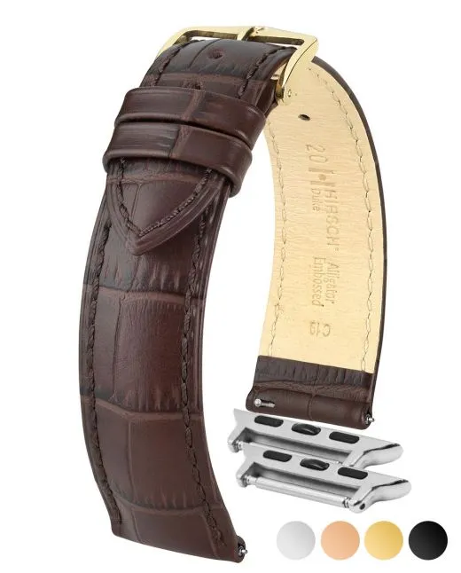 HIRSCH DUKE Alligator Embossed Calfskin Watch Strap (19mm)  010 29