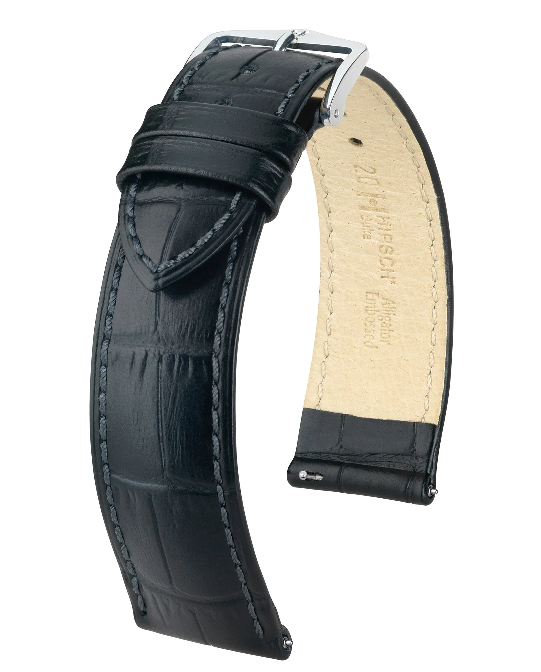 HIRSCH DUKE Alligator Embossed Calfskin Watch Strap (19mm)  010 29