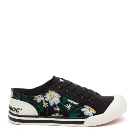 Jazzin Embroidered Floral Black Sneaker