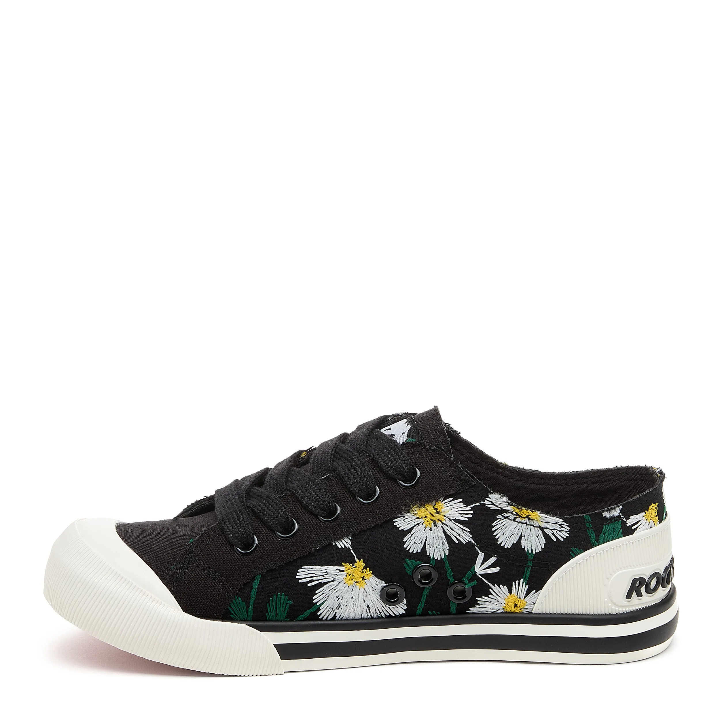 Jazzin Embroidered Floral Black Sneaker