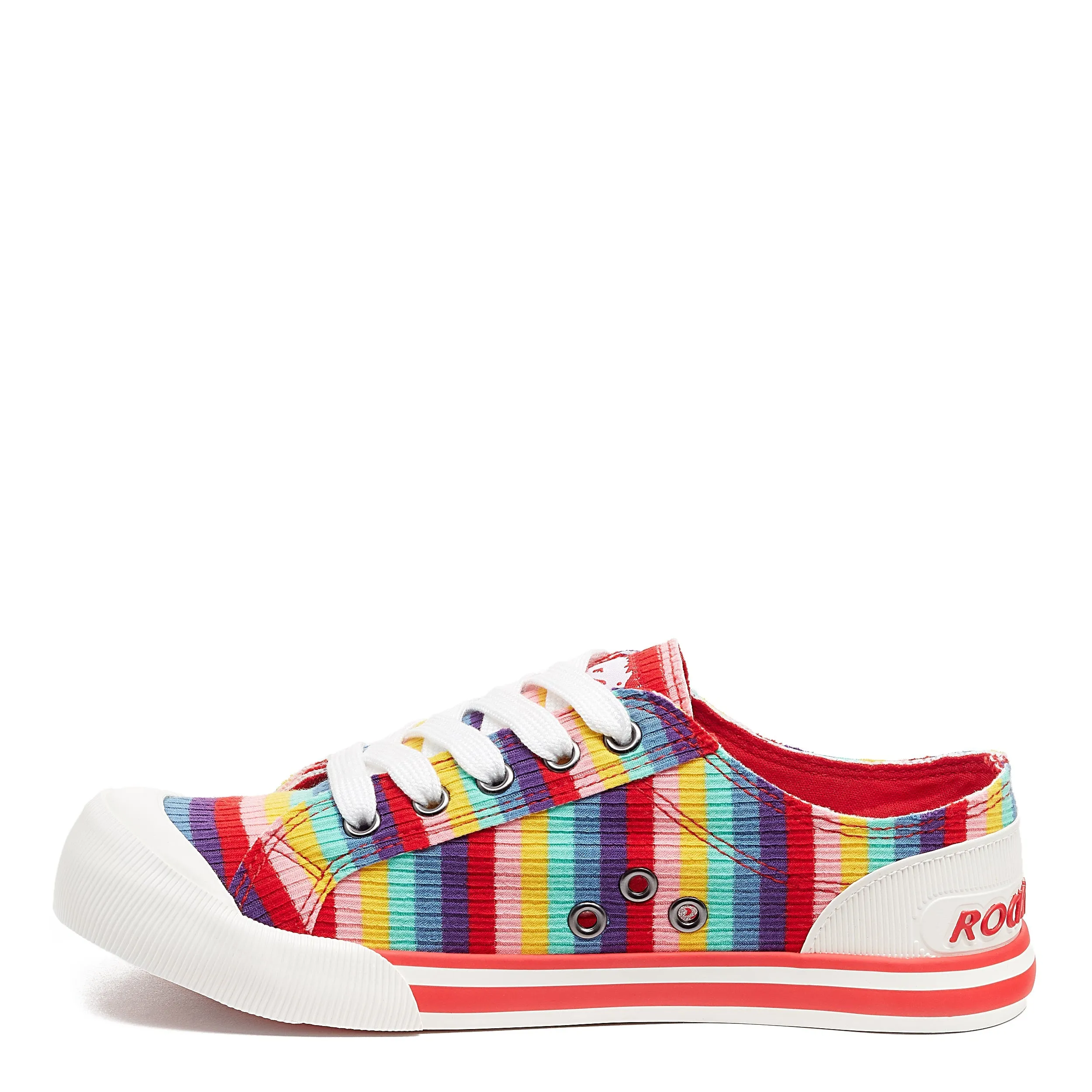 Jazzin Red Rollo Stripe Trainers