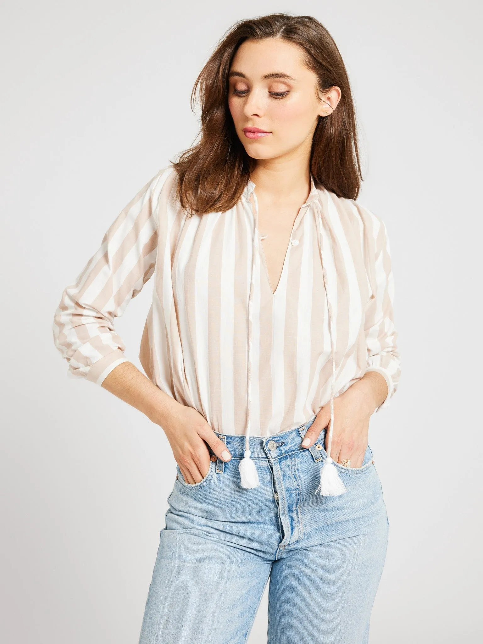 Joni Top in Cappuccino Stripe