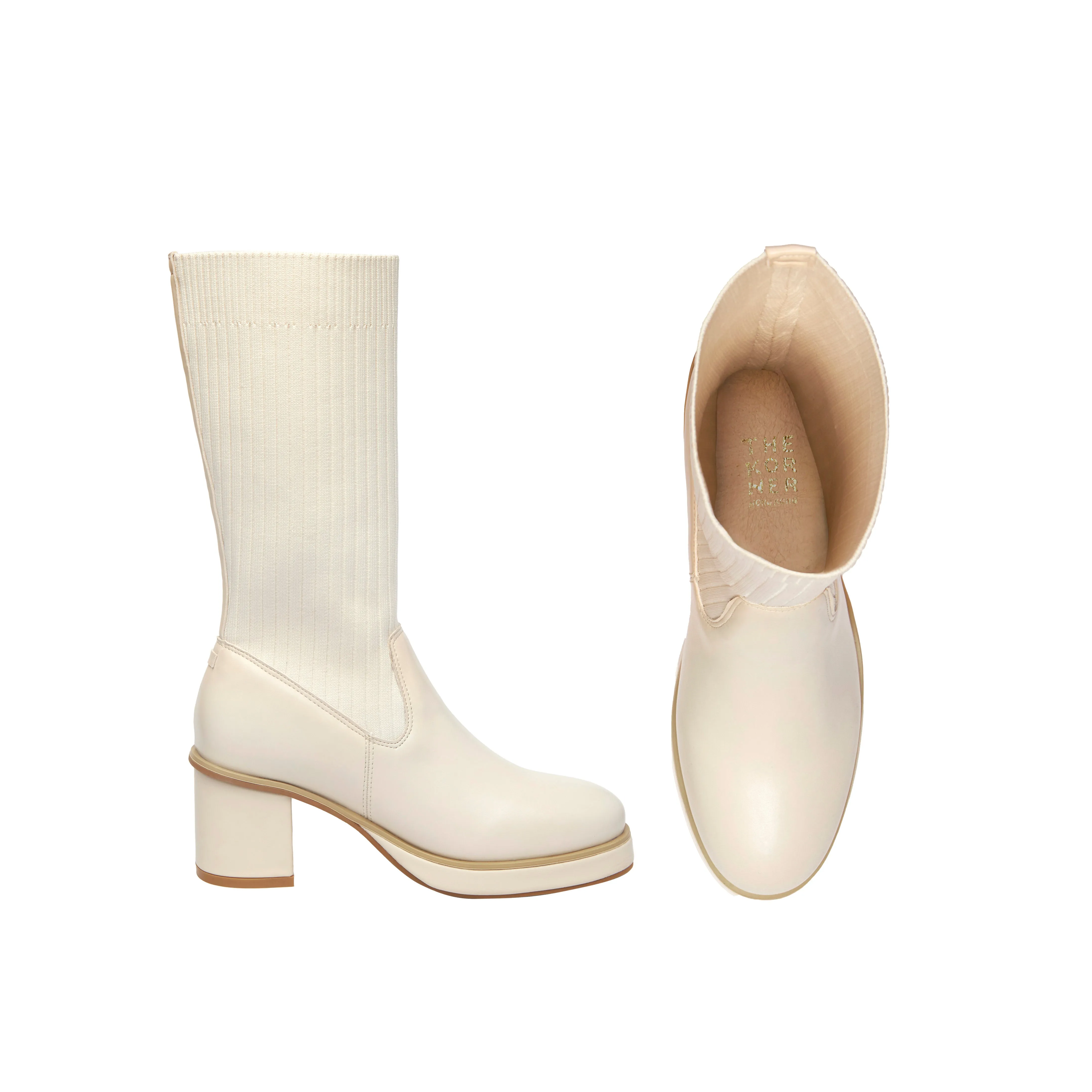 Kala Heel Boots - Beige (BEI)