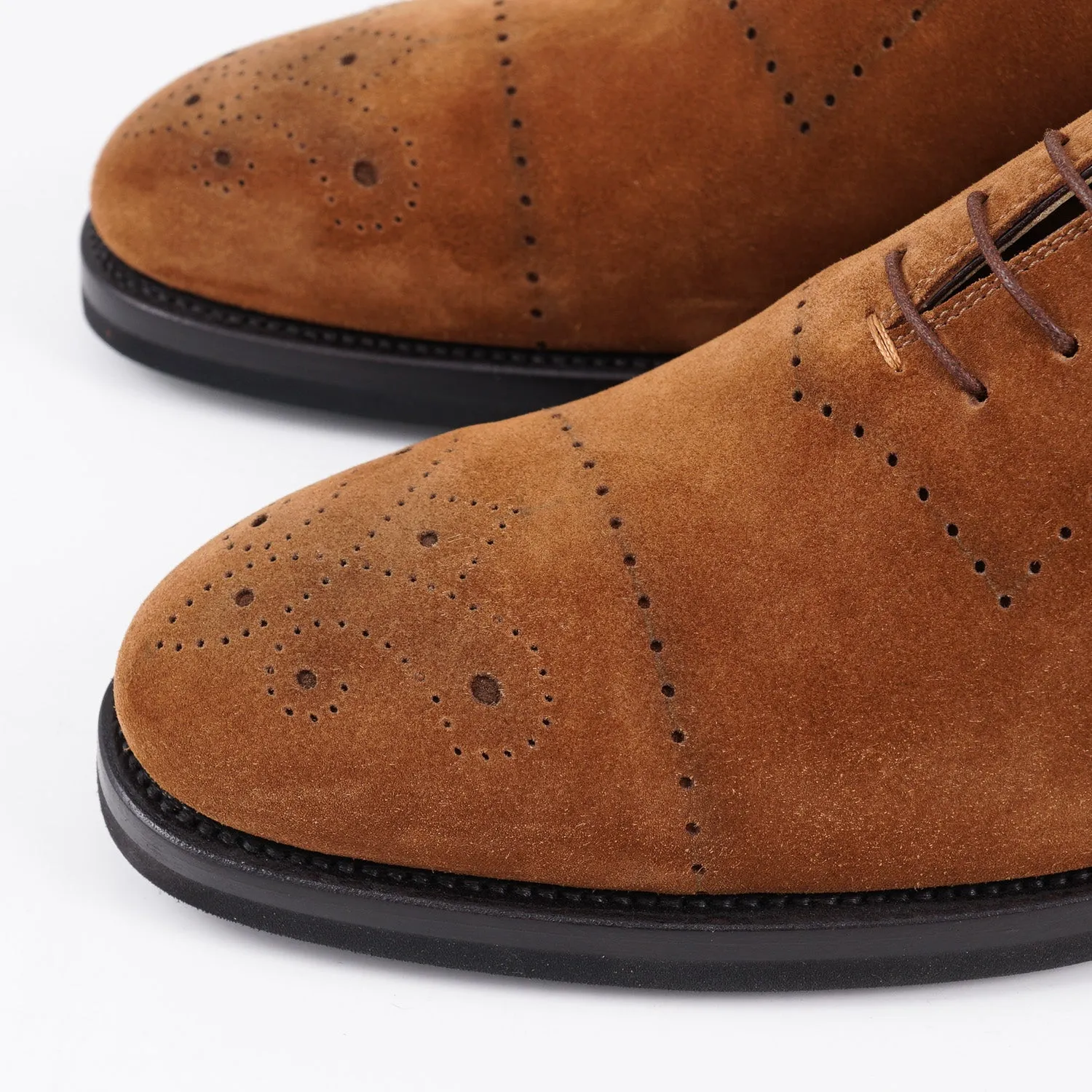 Kiton Calf Suede Wholecut Balmoral