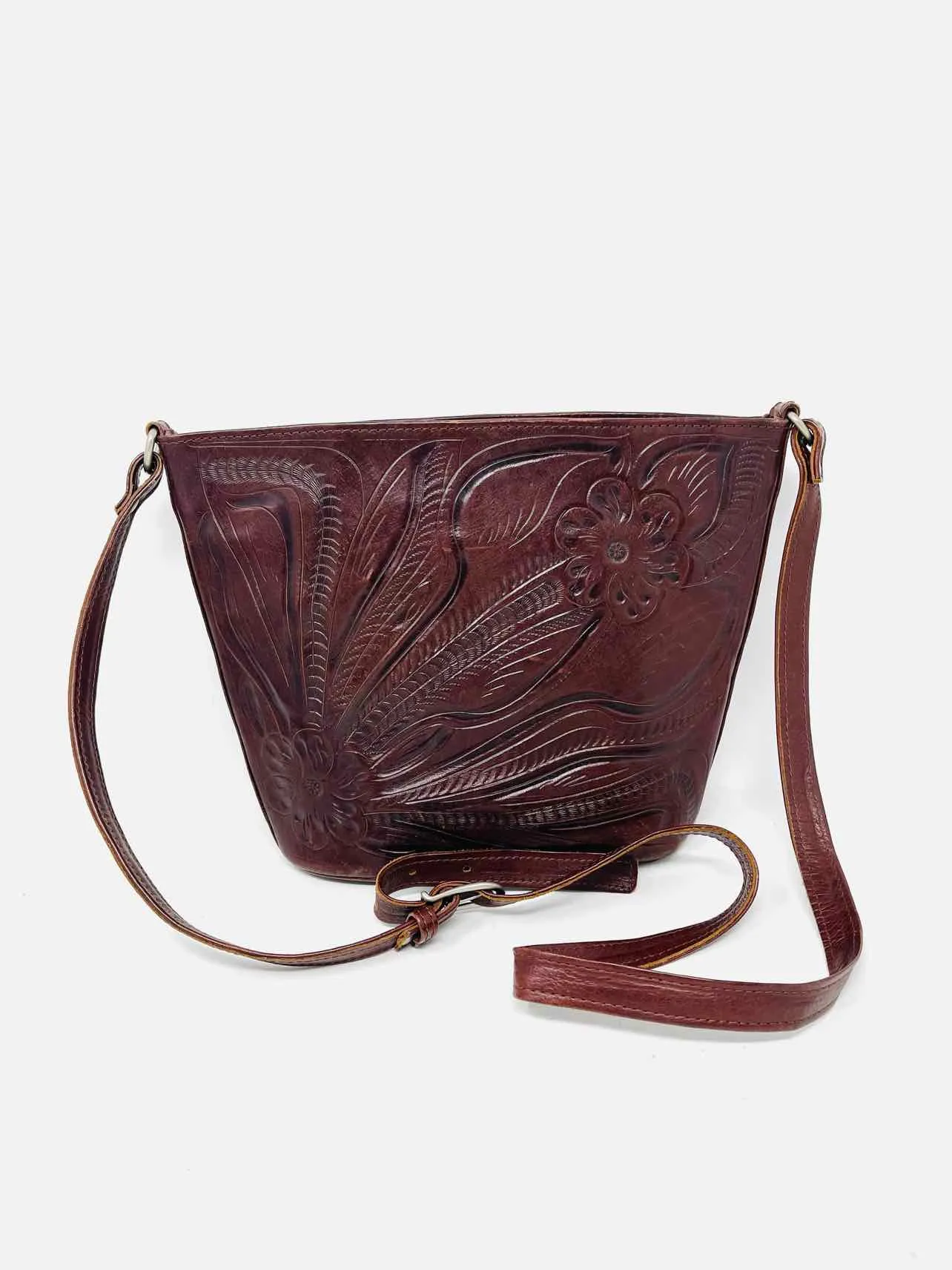 Leaders in Leather Brown/Black Star Embossed Purses Purse