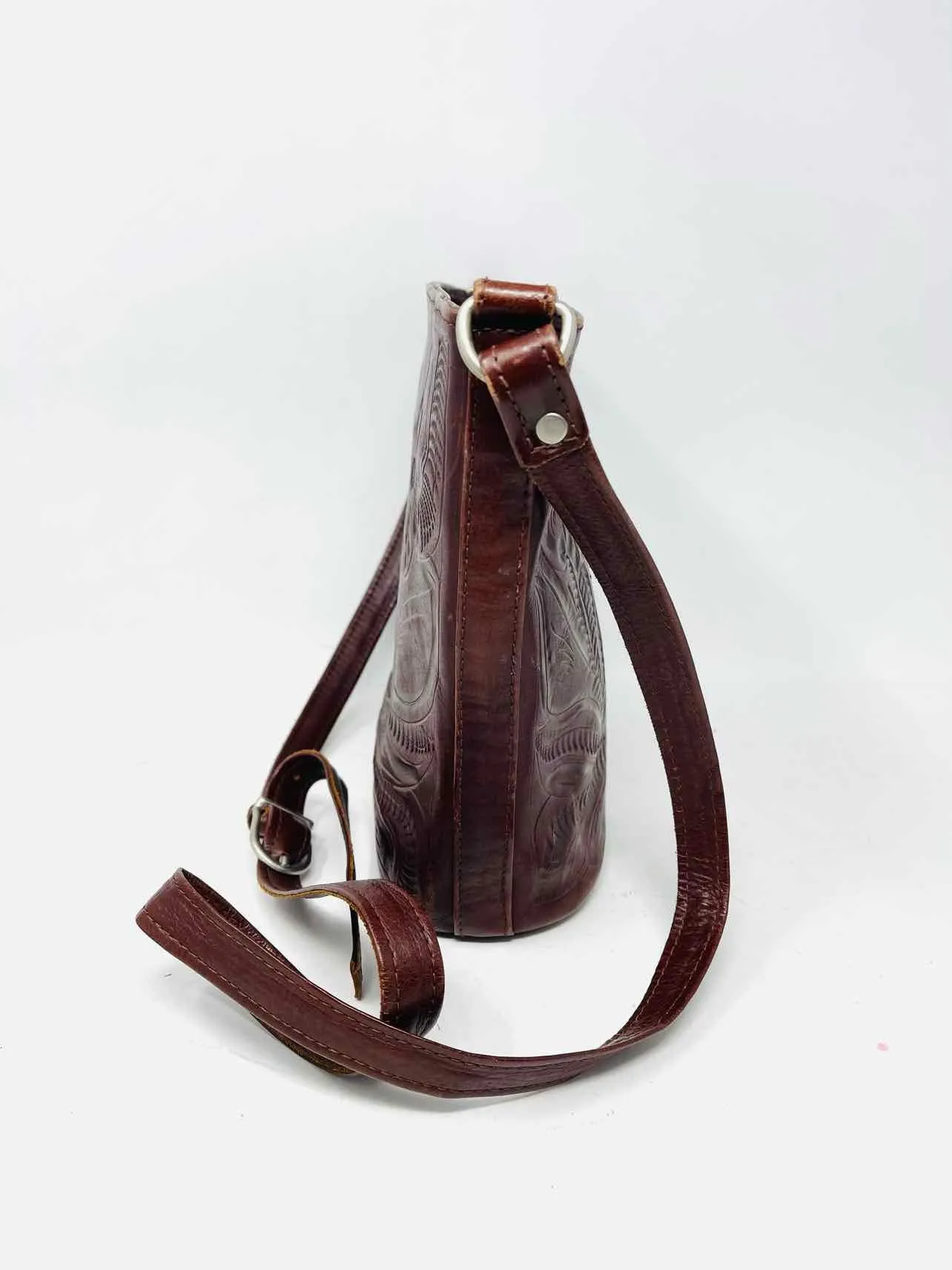 Leaders in Leather Brown/Black Star Embossed Purses Purse