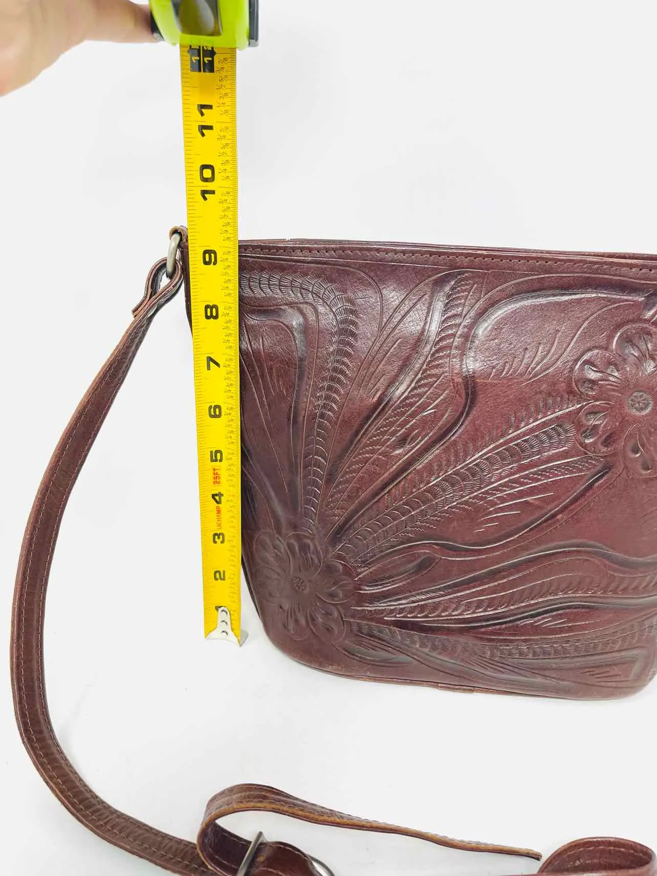 Leaders in Leather Brown/Black Star Embossed Purses Purse