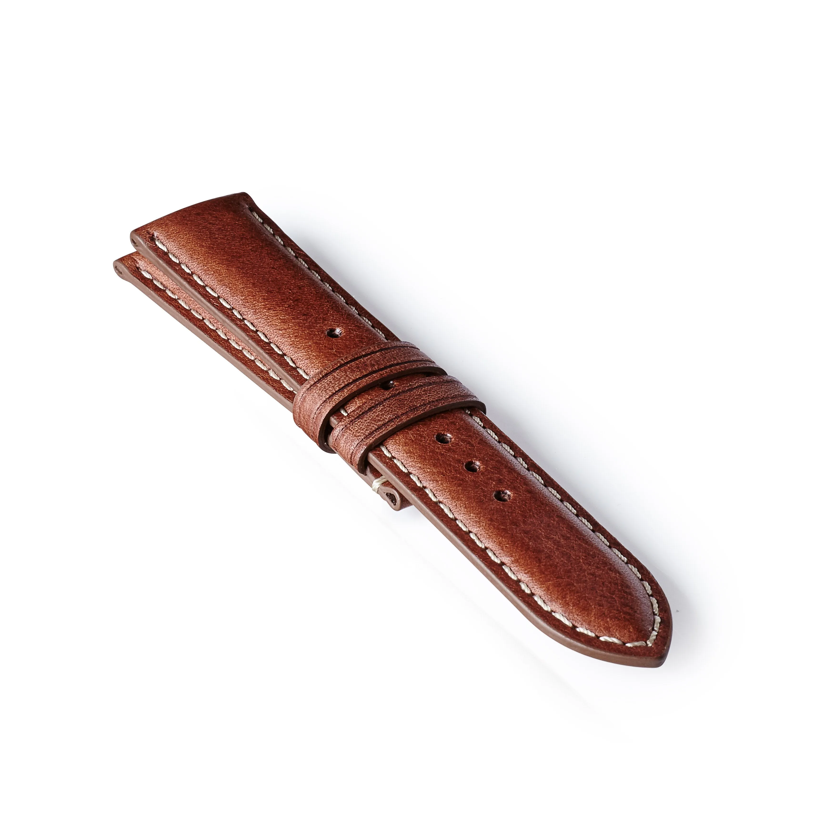 Leather Strap - Brown/White