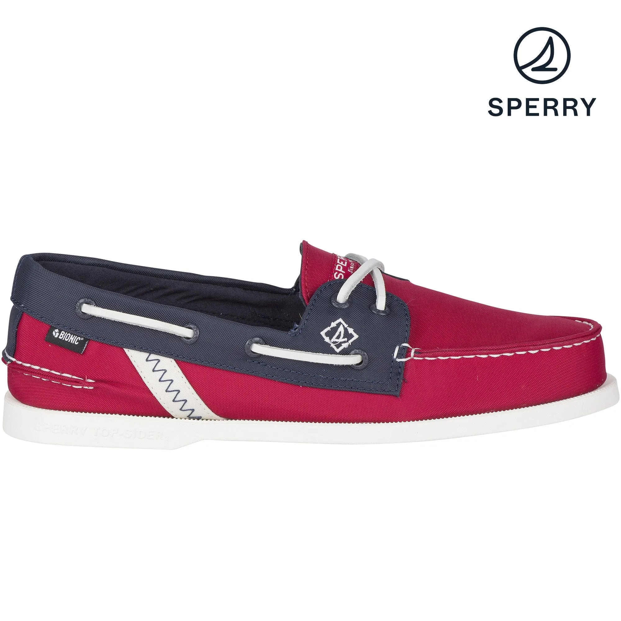 Men's Authentic Original Bionic Boat Shoe - Red/Navy (STS21583)