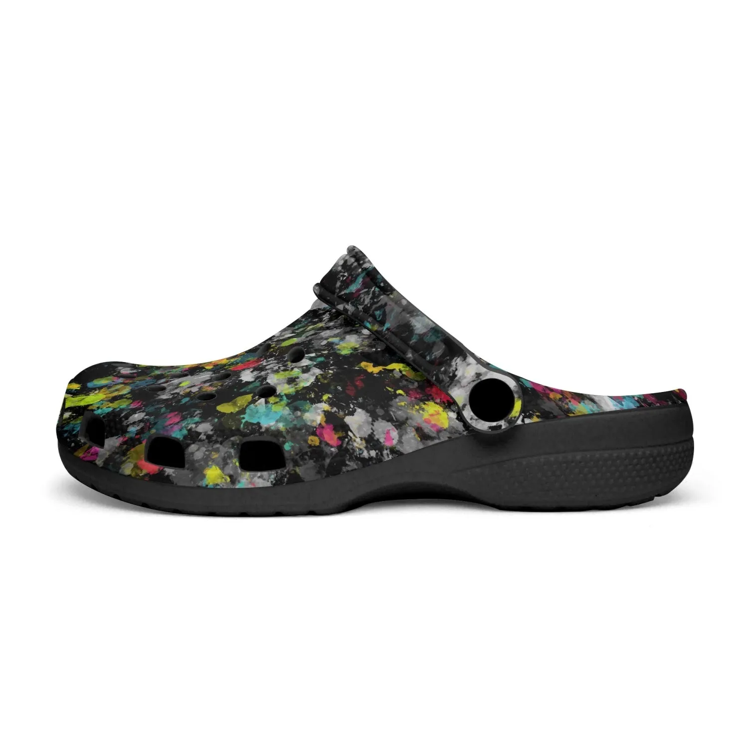 Men's Lightweight Clogs Black Abstract