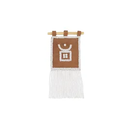 Mini Cameroon Leather Wall Hanging - WHITE