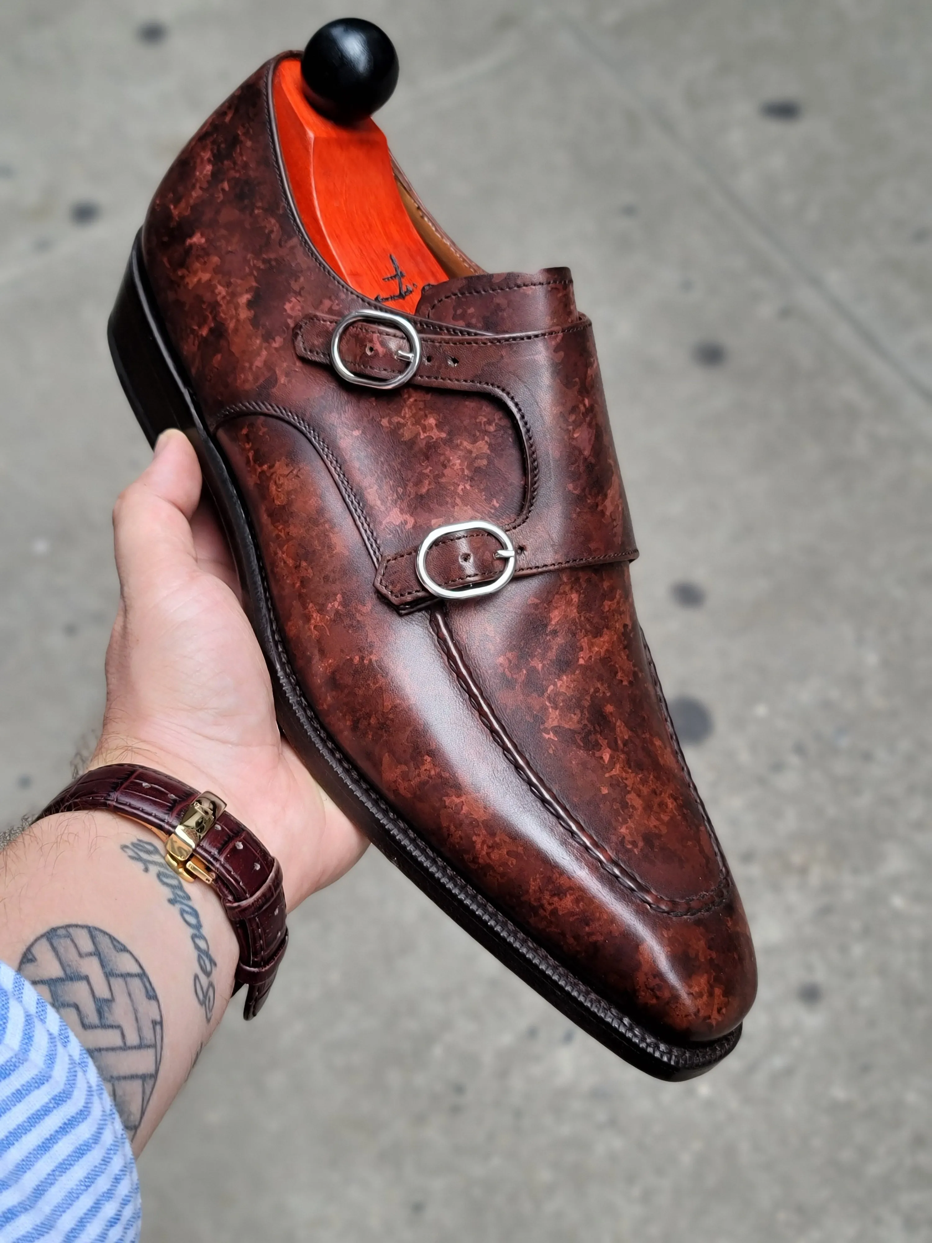 Montlake - MTO - Walnut Marble Patina - LPB Last - Single Leather Sole