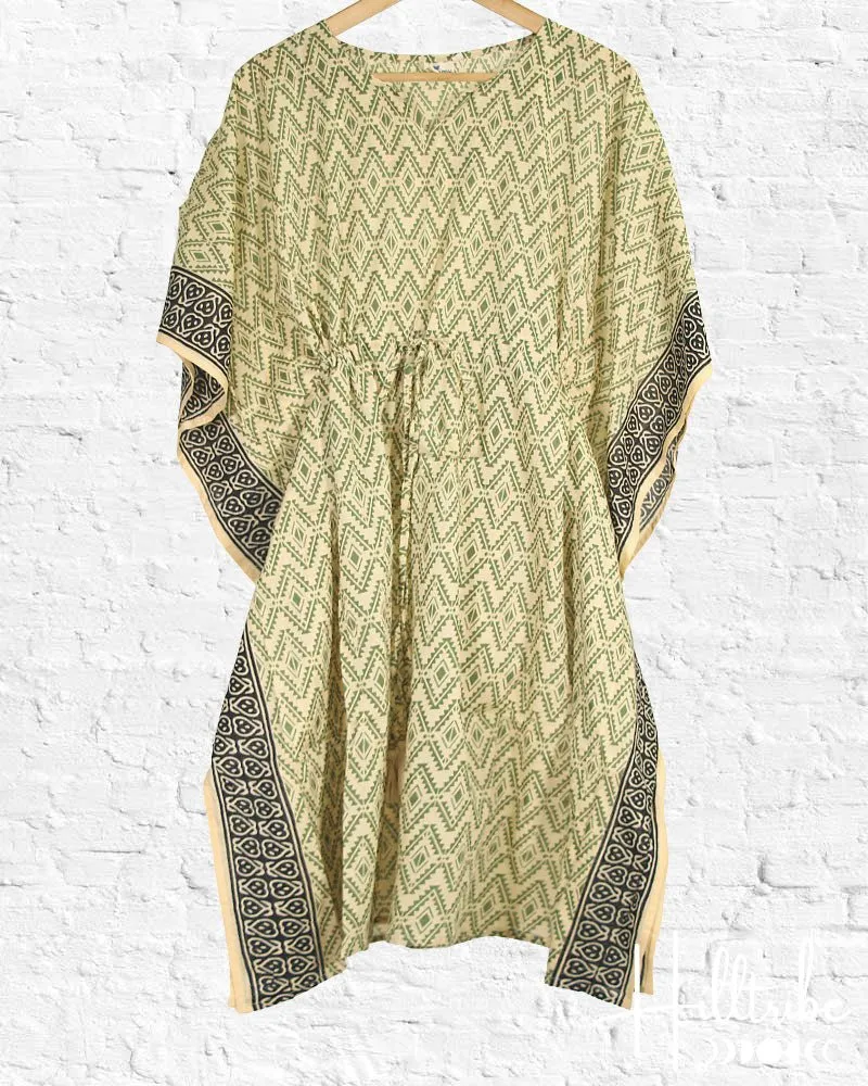 Olive Cotton Kaftan Short