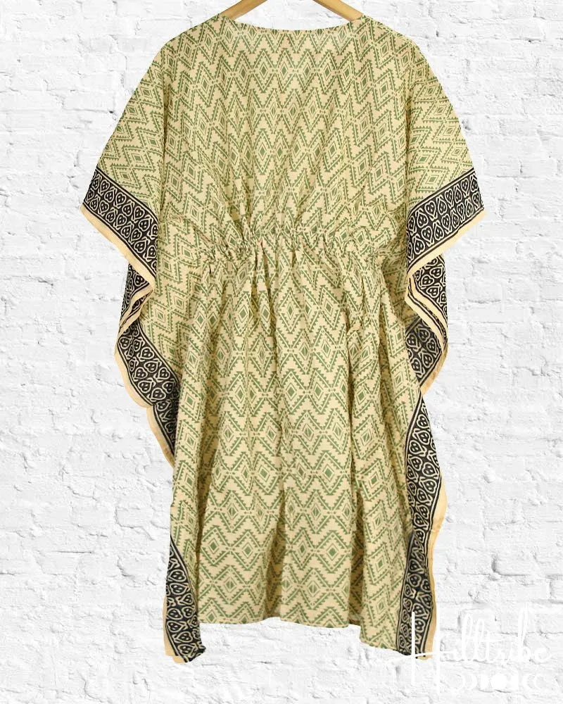 Olive Cotton Kaftan Short