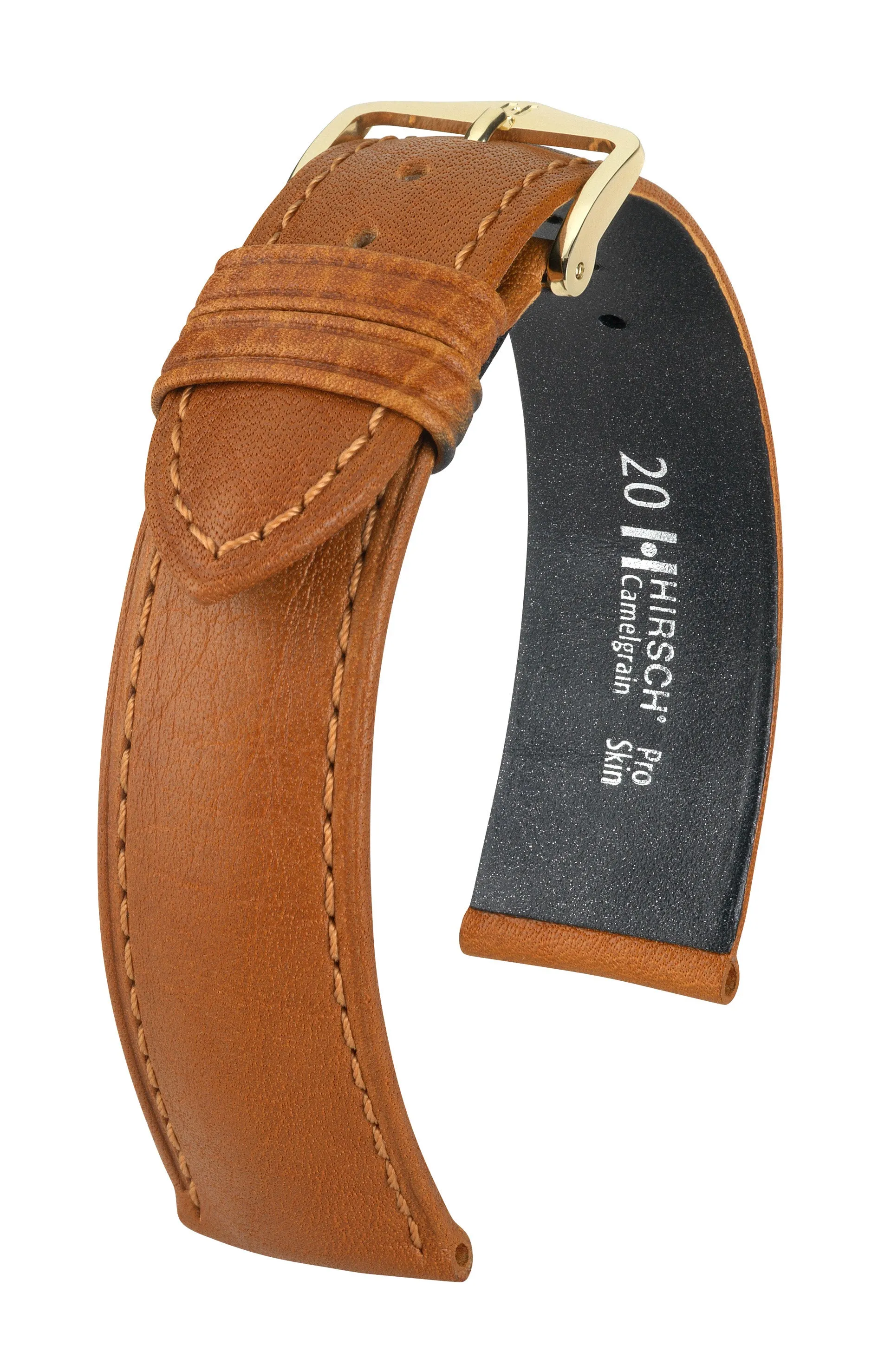 Open End HIRSCH CAMELGRAIN Pro Skin Watch Strap  1020 09 OE