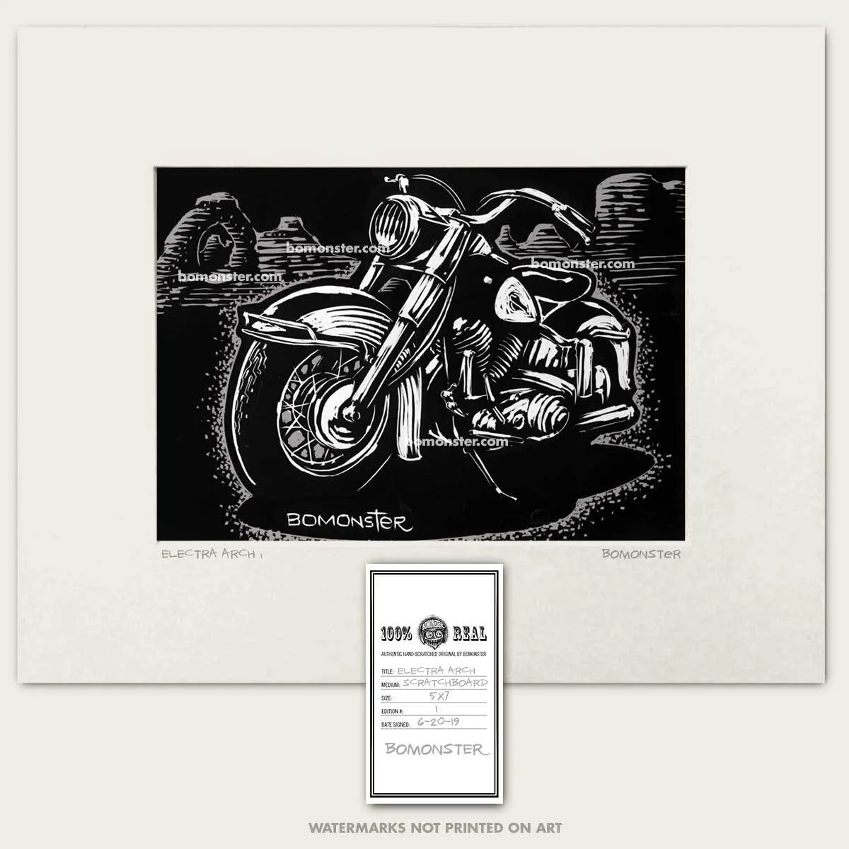 Original Harley Motorcycle Art "Electra Arch #1"