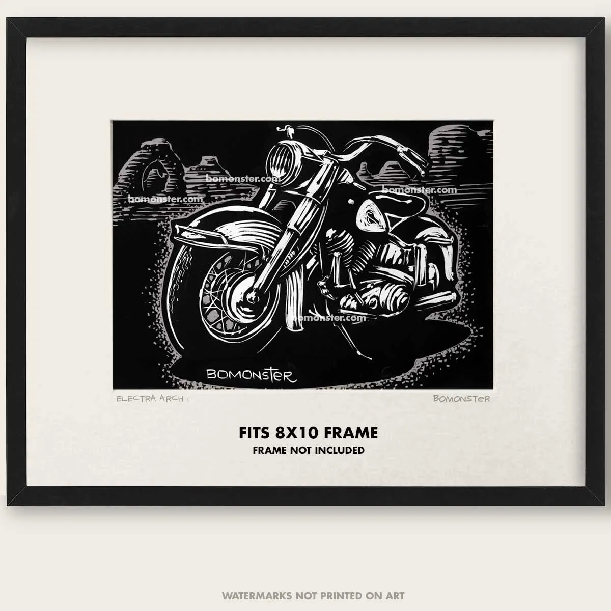 Original Harley Motorcycle Art "Electra Arch #1"