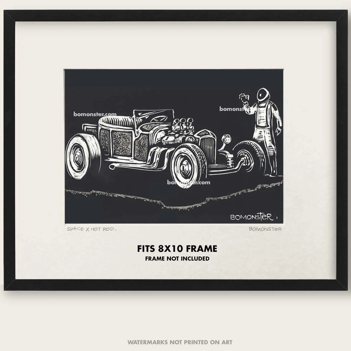 Original Hot Rod Roadster Art "SPACEX HOT ROD #1"