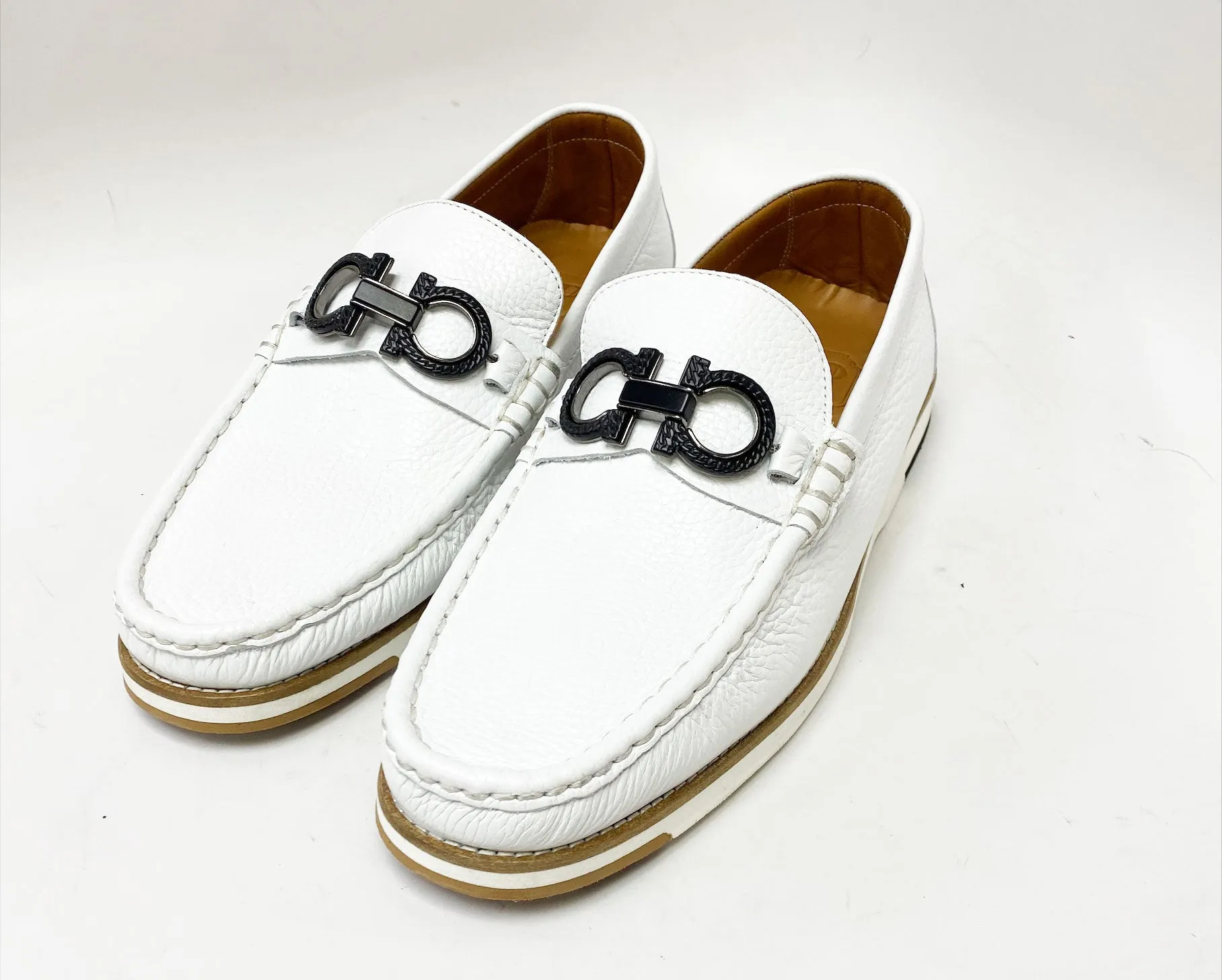 Pelle Calfskin Slip-On Loafer White