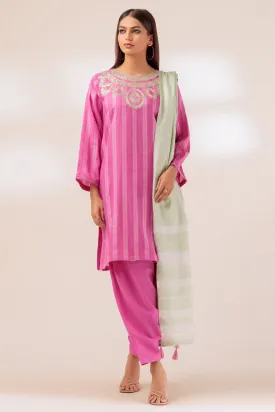 PINK-DYED DOBBY-3 PIECE (PWS5233P03)BIN 39 R19