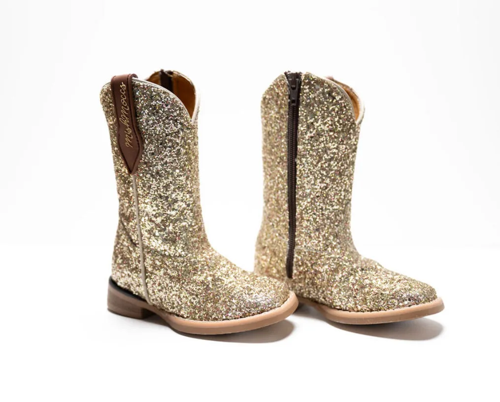 Princess Gold Square Toe Boots