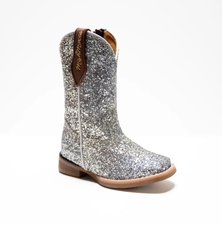 Princess Silver Square Toe Boots