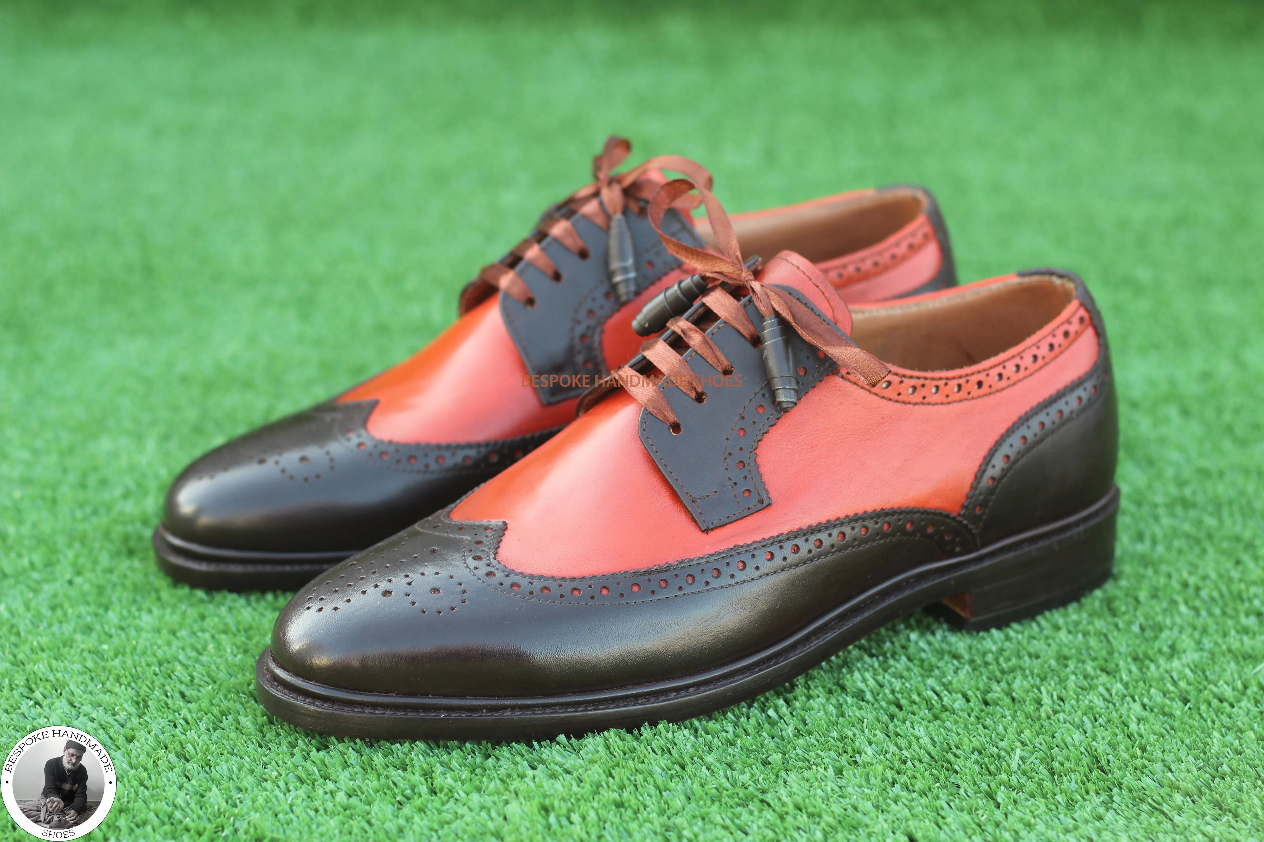 Pure Calf Leather Wingtip Brogue Shoe