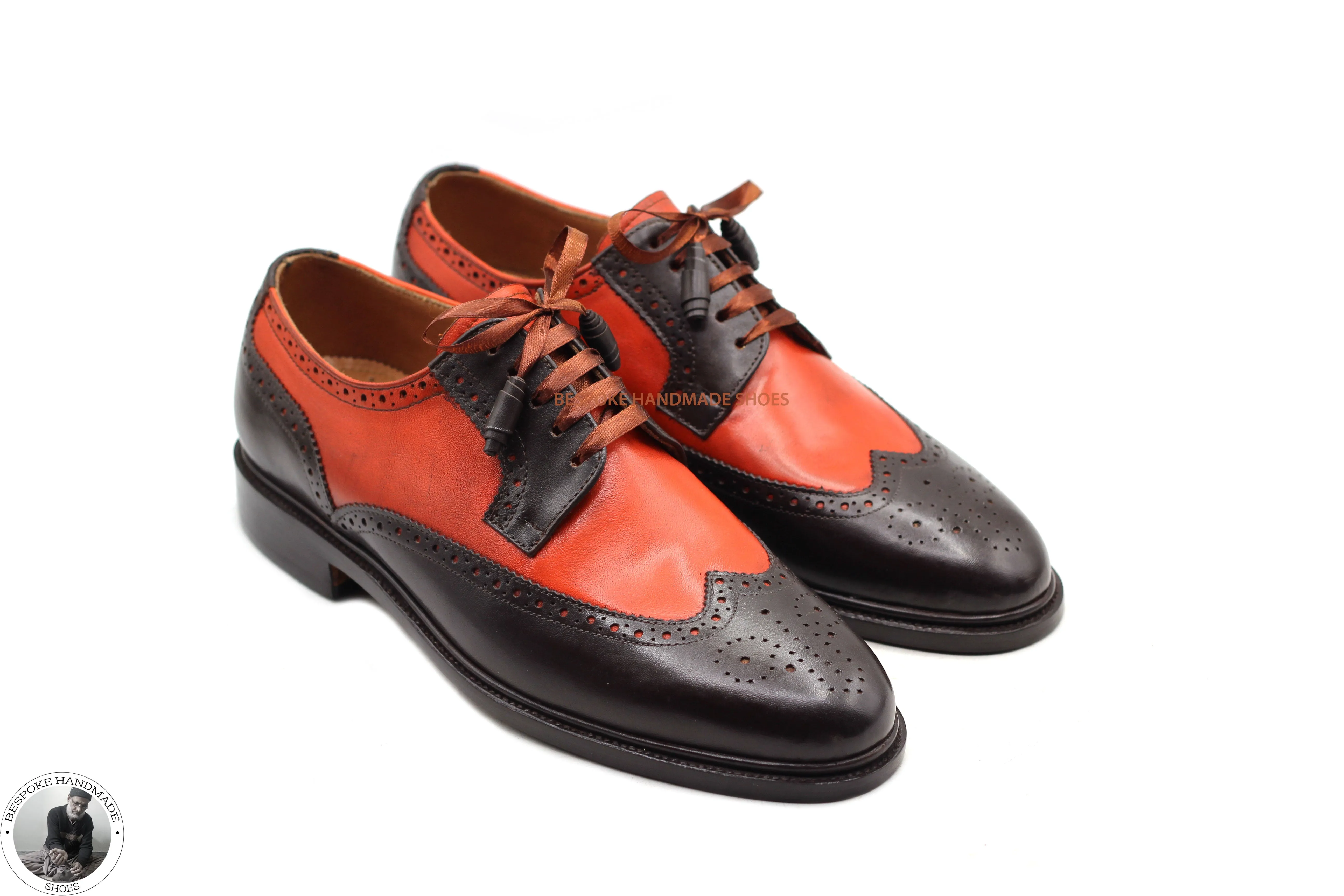 Pure Calf Leather Wingtip Brogue Shoe