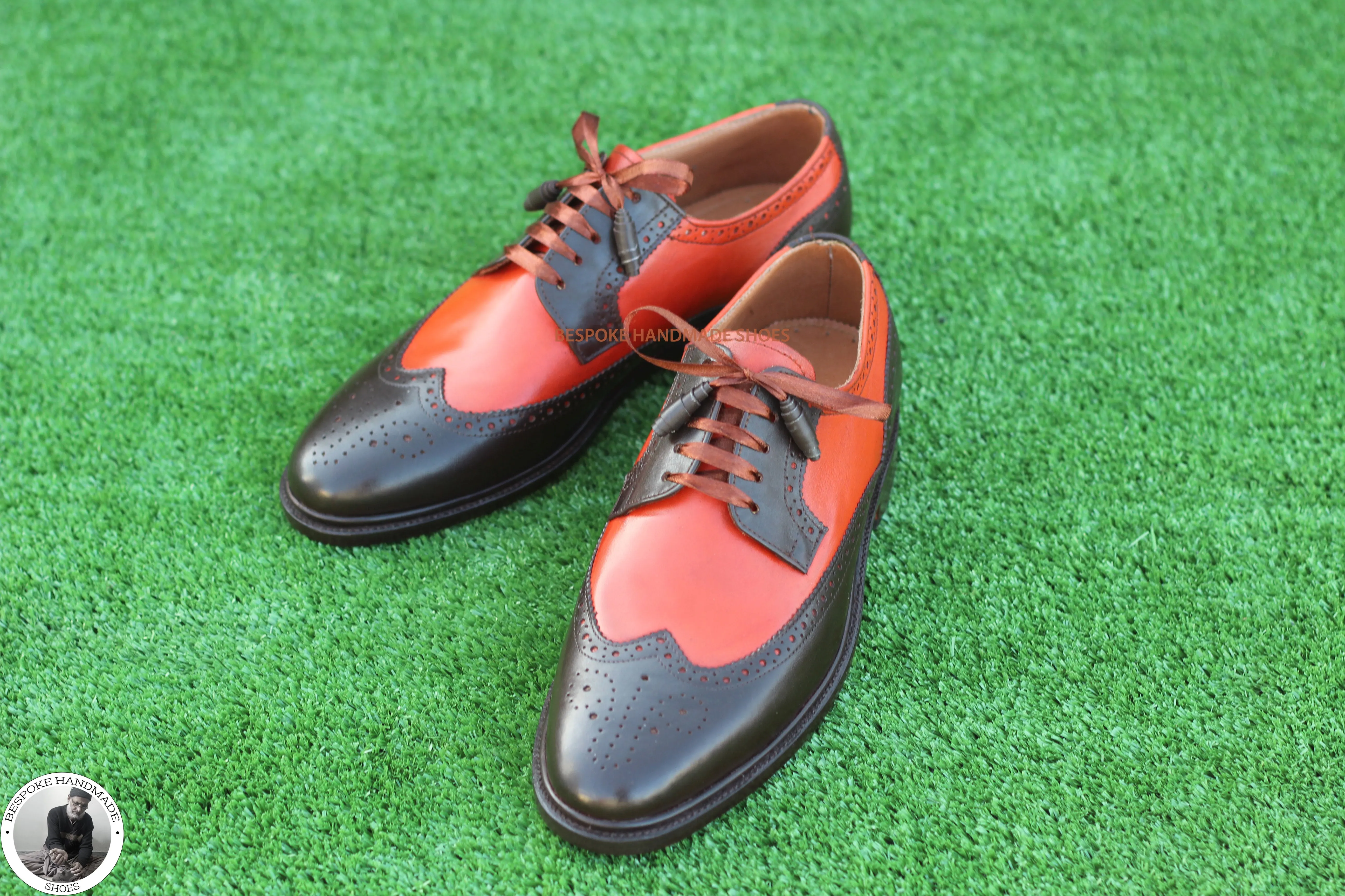 Pure Calf Leather Wingtip Brogue Shoe