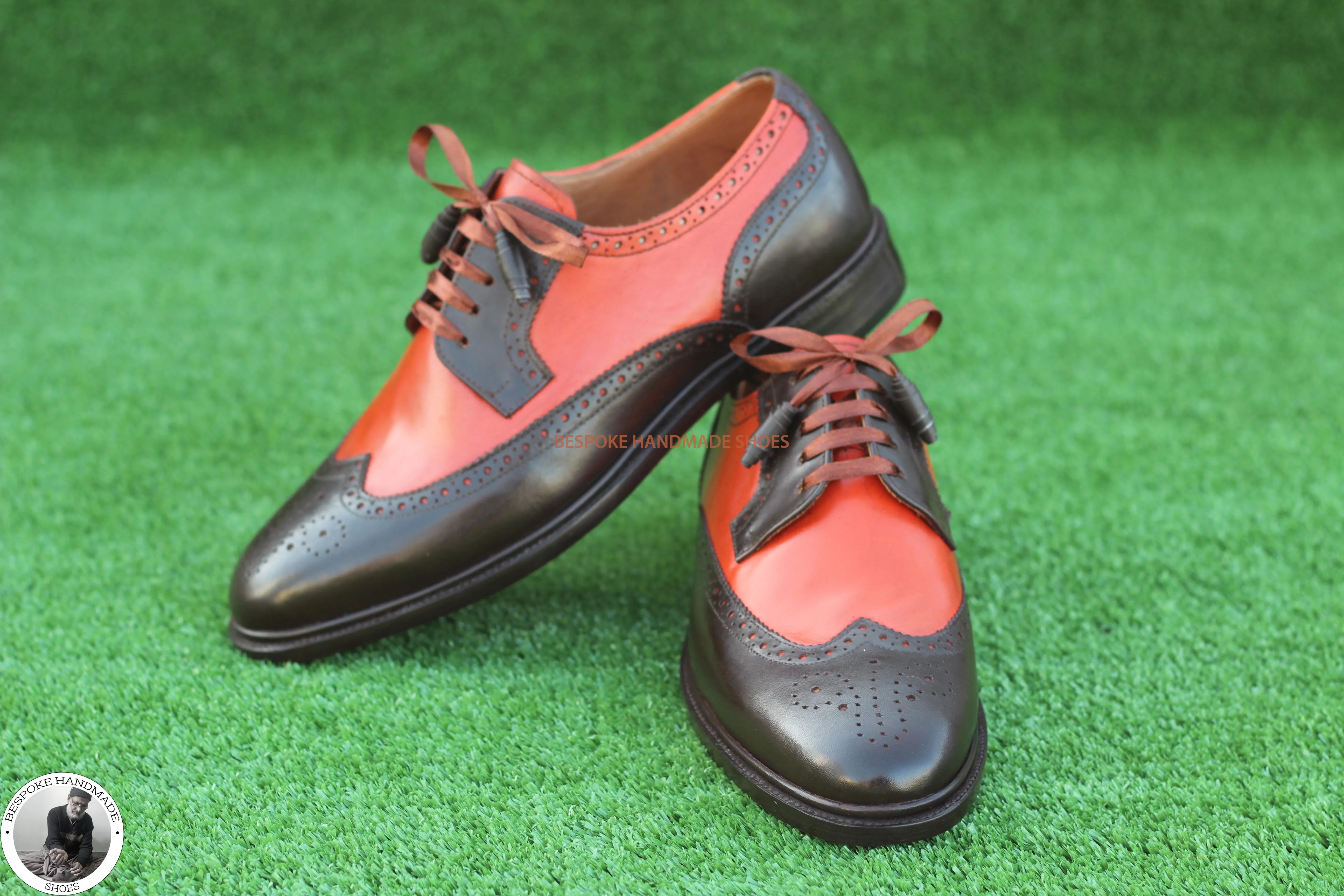 Pure Calf Leather Wingtip Brogue Shoe