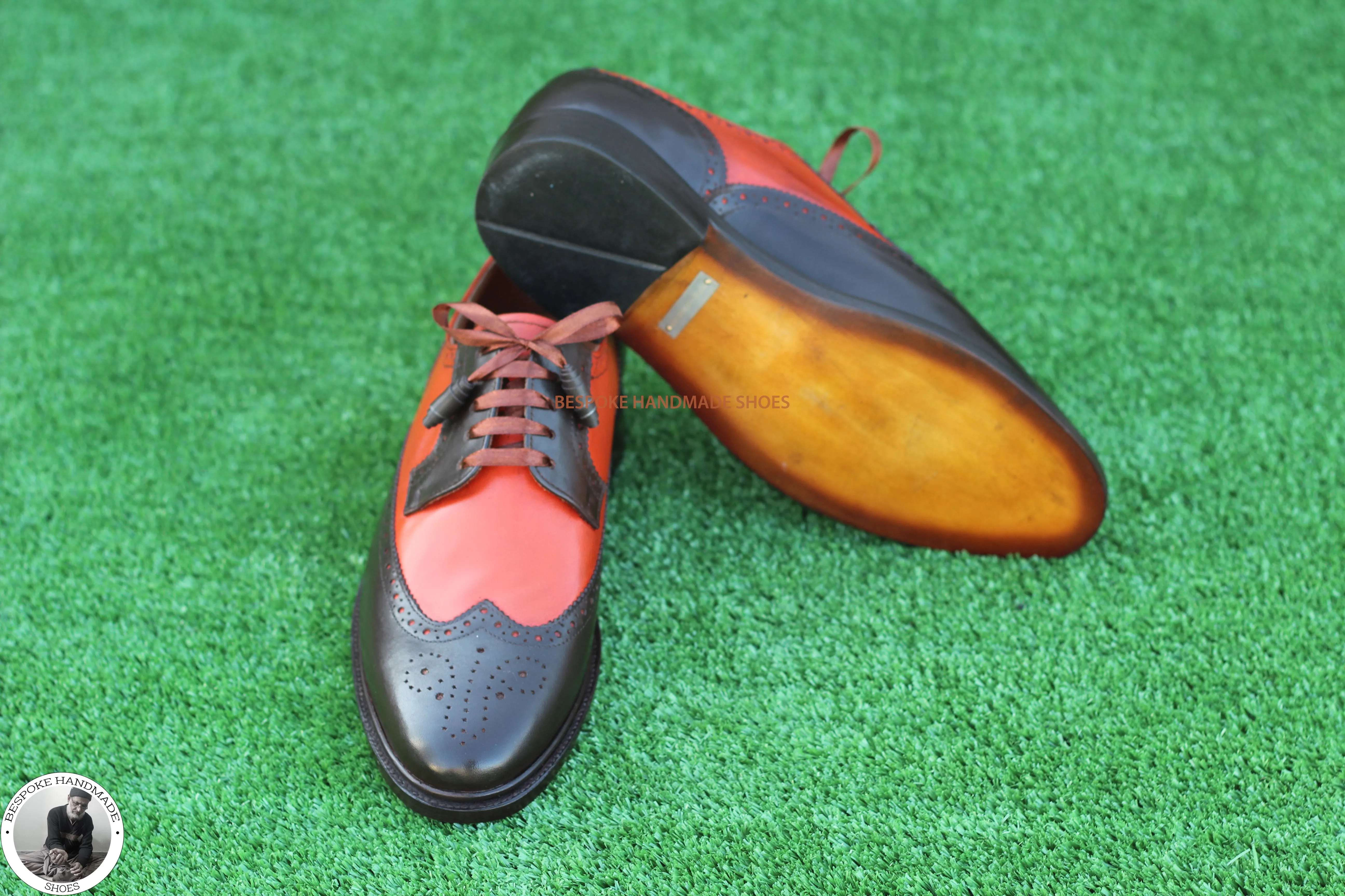 Pure Calf Leather Wingtip Brogue Shoe