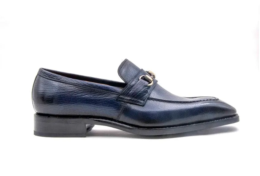 "Harry" Lama Skin Slip-On Loafer Navy