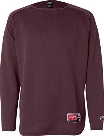 Rawlings Homeplate Flatback Mesh Long Sleeve Fleece (Available in red, navy, maroon)