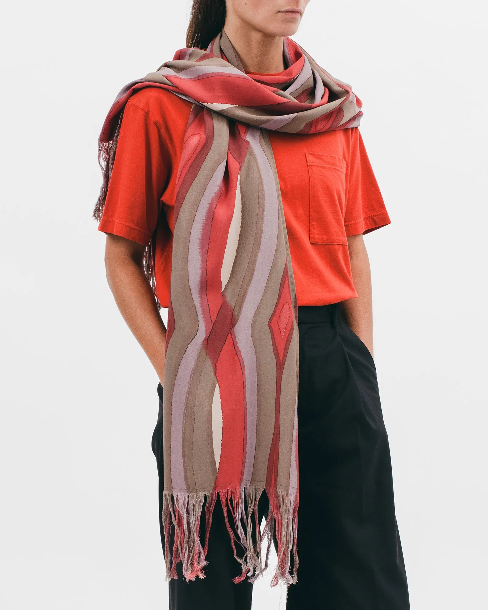 Rayon Oversized Scarf - Watercolor