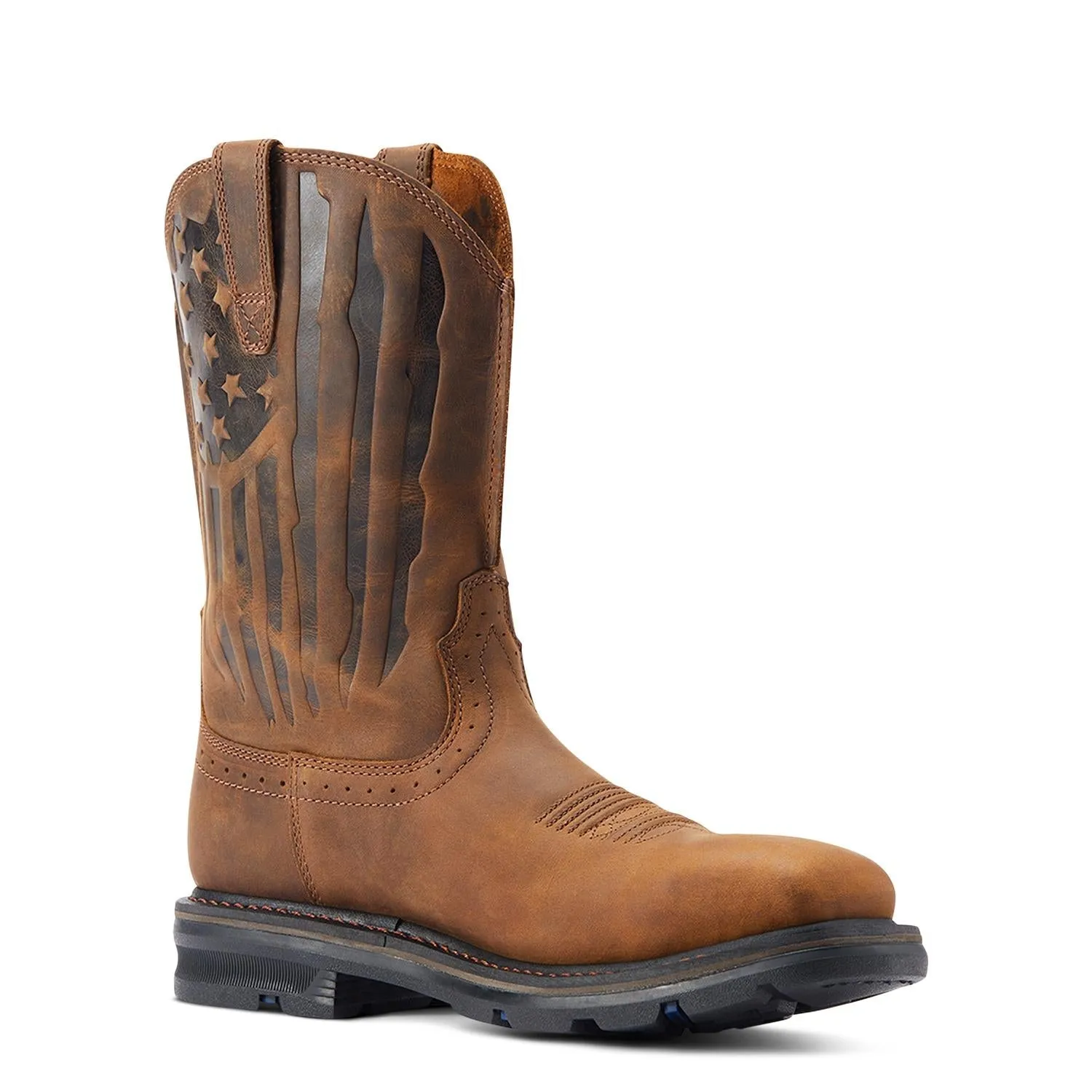 Sierra Shock Shield Patriot Steel-Toe Work Boot Distressed Brown