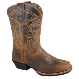 Smoky Mountain Women's Shelby 9" Brown Waxed Distress Cowboy Boot