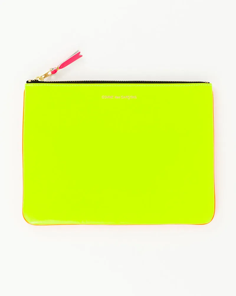 Super Fluo Large Zip Pouch - Yellow/Orange