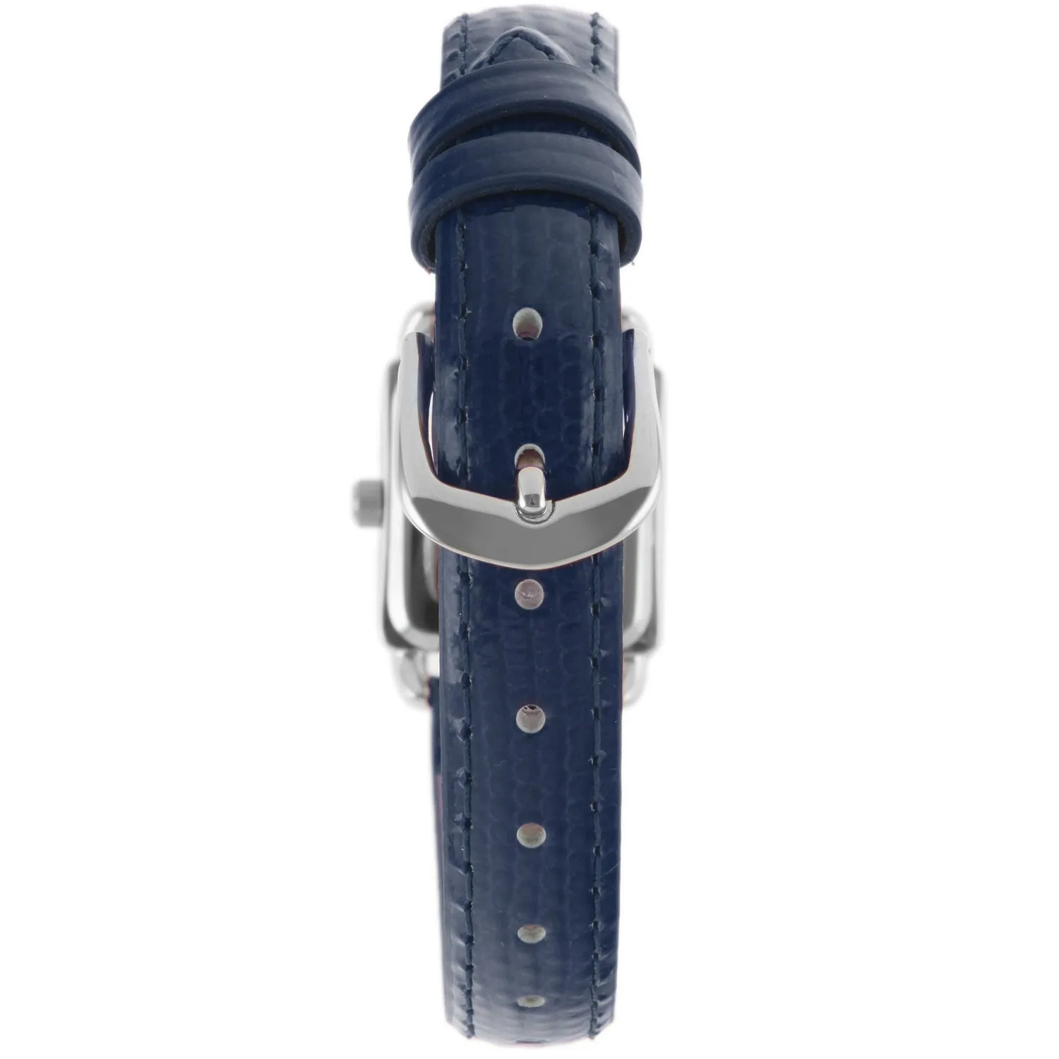 Women's 20mm Square Watch with Glossy Blue Leather Strap