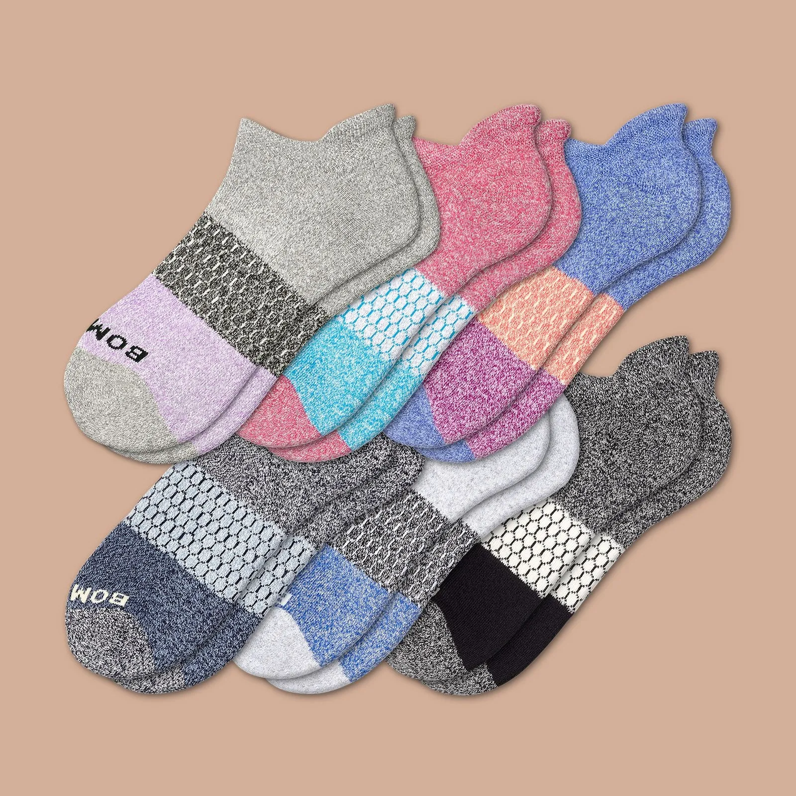 Women's Tri-Block Marl Ankle Sock 6-Pack